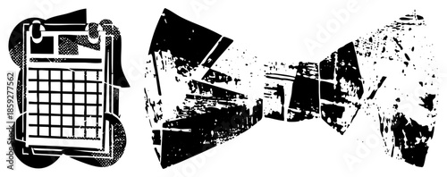 calendar and bow tie vector