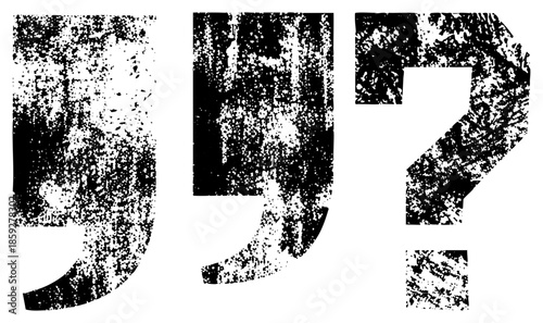 question mark and comma punctuation symbols