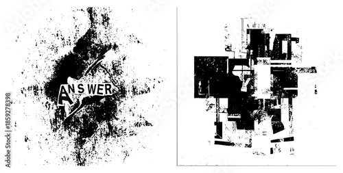 answer text graphic abstract black white