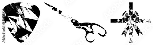 guitar pick scissors bow vector