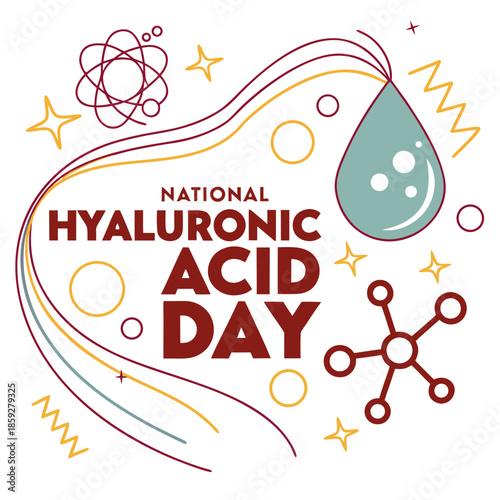 NATIONAL HYALURONIC ACID DAY vector illustration isolated on white background
