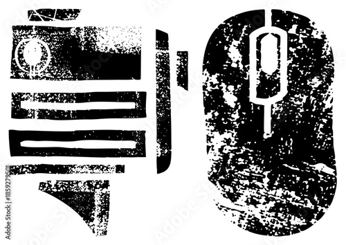 abstract geometric shapes with distressed texture