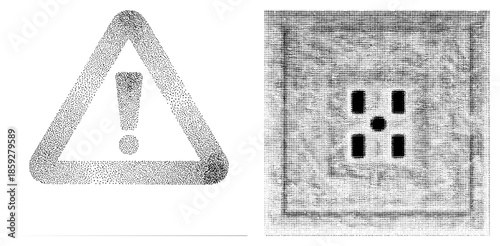 warning symbol and power outlet vector