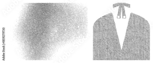 legal robe and hood vector halftone