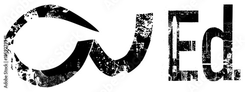 logo typography text ed black distressed