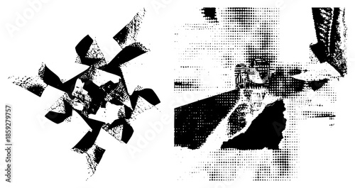 abstract geometric shapes halftone