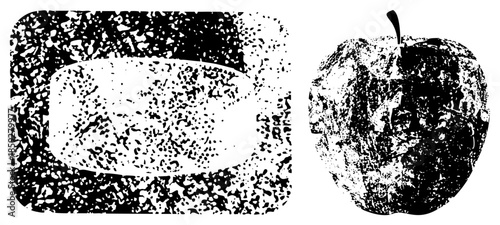 and loaf bread halftone vector