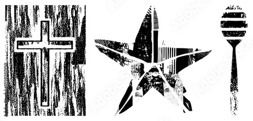 star and honey dipper vector