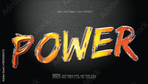 Power  Grunge Textured Vector Typography