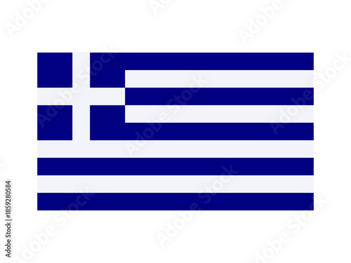 Greece national flag isolated on white. Official colors and image, simple flat design. Vector clipart or icon for Greek events and news illustration, travel or politics banner.