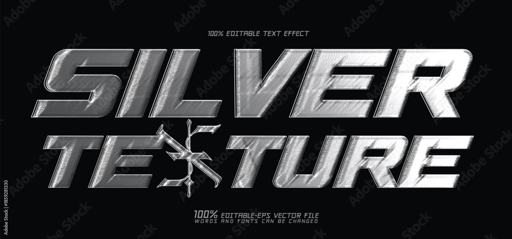 Obraz premium 3d silver texture text effect