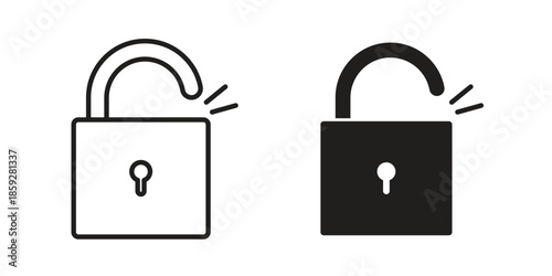 Unlock icons symbol collection. Vector Illustration. vector icon set.