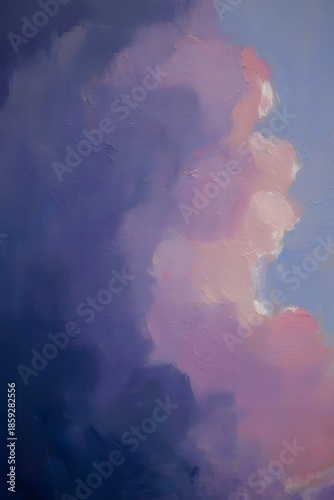 Beautiful pink clouds in a blue sky during a stunning sunset
