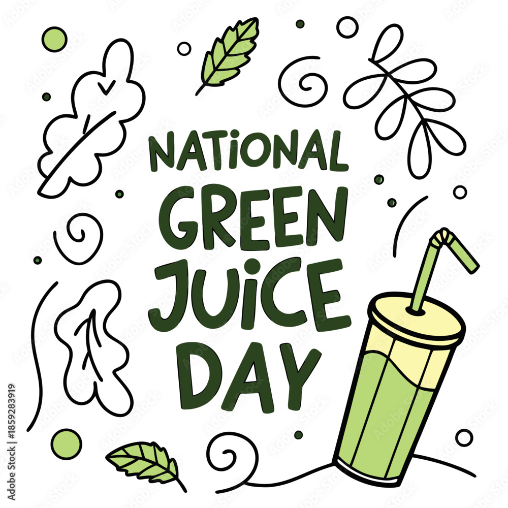 Naklejka premium NATIONAL GREEN JUICE DAY vector illustration isolated on white background