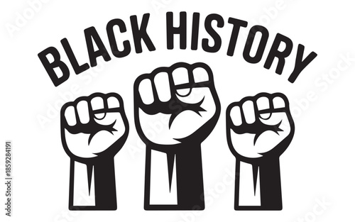 Empowering symbol of Black History with raised fists