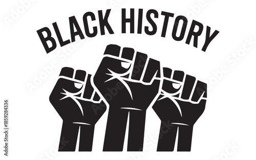 Empowering symbol of Black History with raised fists