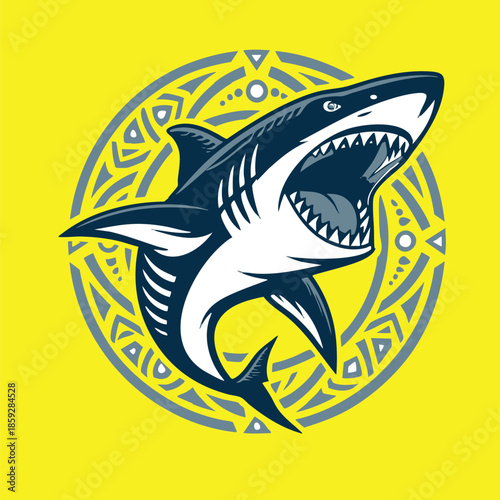 Power Shark Mascot Emblem