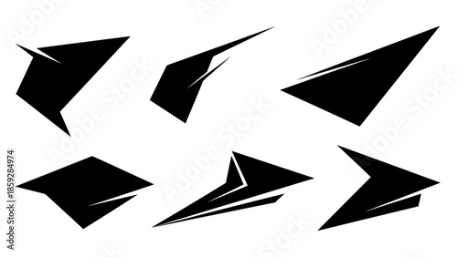 Abstract black shapes on white background design elements for various projects