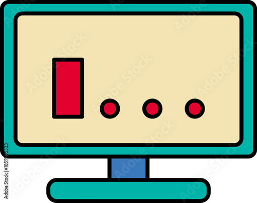 Modern computer screen with red loading bars on black background Game console product