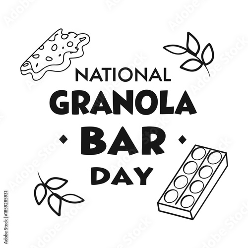 NATIONAL GRANOLA BAR DAY vector illustration isolated on white background