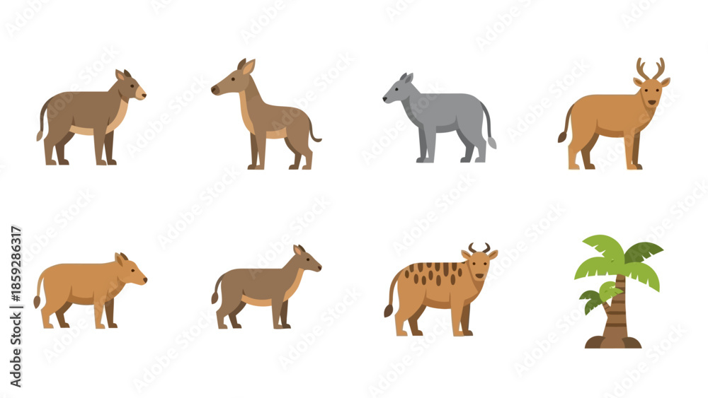 Obraz premium Diverse collection of animal vector illustrations for various design projects