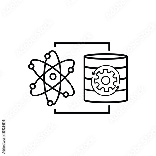 Data science line icon for analytics, machine learning and data research concepts. Minimal outline vector design for dashboards, AI systems, apps, UI and digital technology projects.