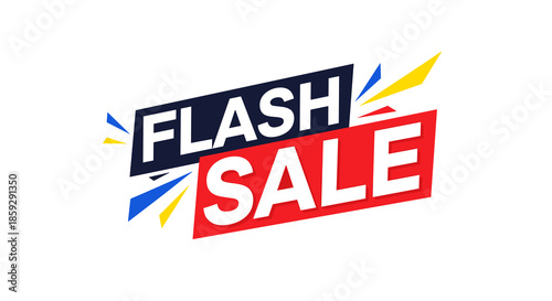Dynamic 'Flash Sale' banner illustration with vibrant colors and energetic design, perfect for attracting immediate customer attention to special offers and limited-time discounts.