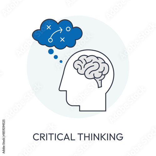 Critical Thinking Skills and Logical Reasoning Concept Icon