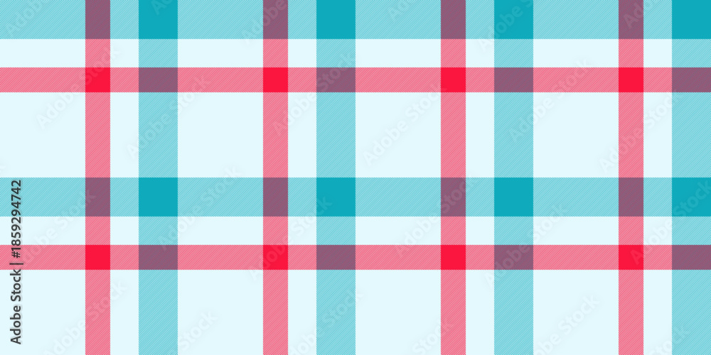 Fototapeta premium Bathroom seamless fabric pattern, wedding check background plaid. Continuity texture vector tartan textile in light and cyan colors.