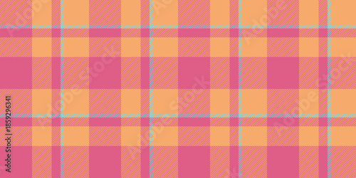 Apartment textile check vector, production tartan pattern background. India fabric texture seamless plaid in orange and red colors.