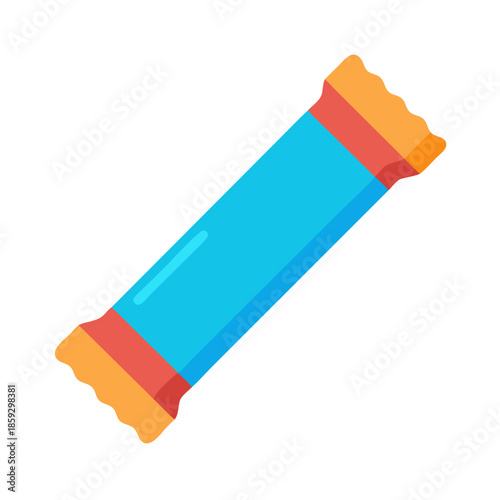 Minimalist flat vector candy bar against white background