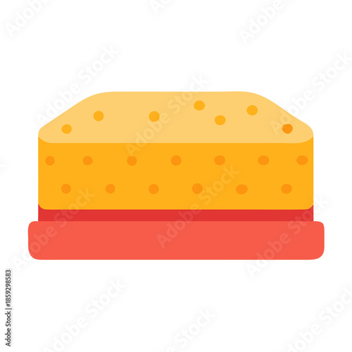 Flat design illustration of a cleaning sponge on white background