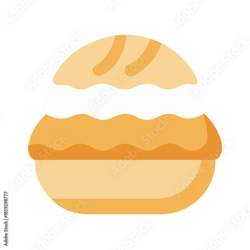 Cream puff vector illustration on white background graphic element
