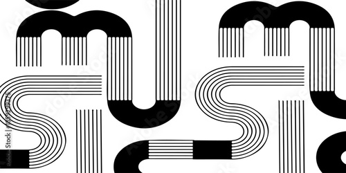 Vector background with waves and lines isolated on background.