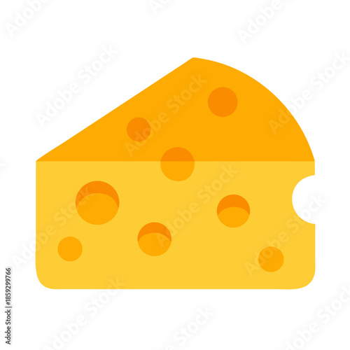 Flat vector illustration of swiss cheese on white background