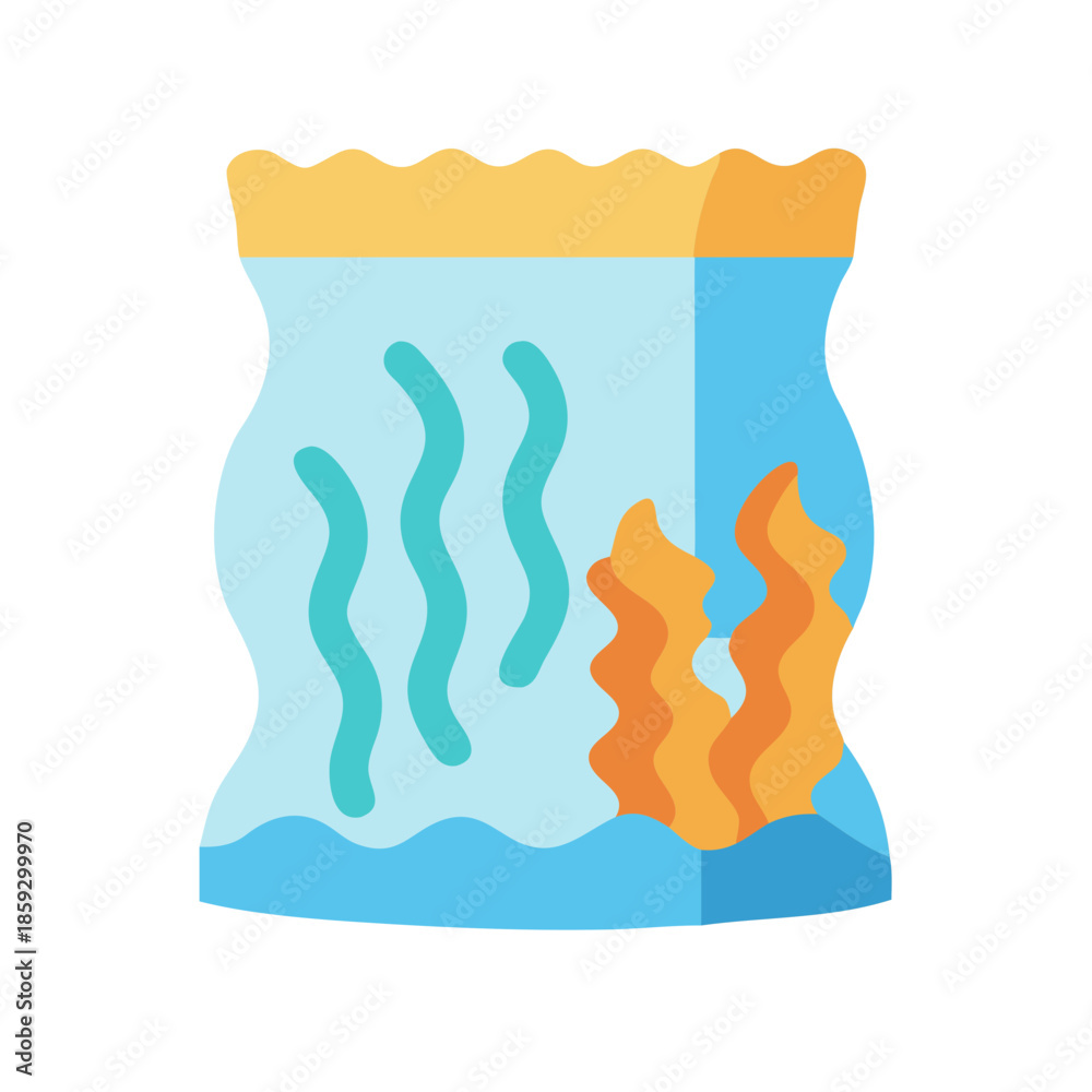 Obraz premium Flat vector aquarium design with stylized aquatic elements