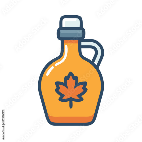 Maple syrup bottle vector illustration on a white background