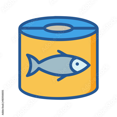 Illustration of a canned fish in flat vector style