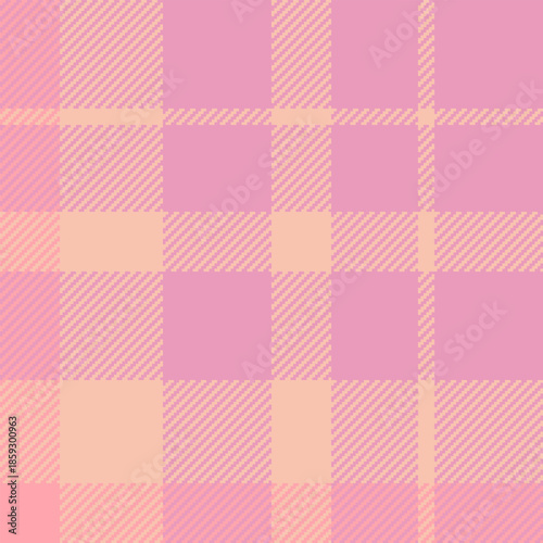 Sensual check textile pattern, filigree fabric texture tartan. Fuzzy vector plaid background seamless in pink and light colors.