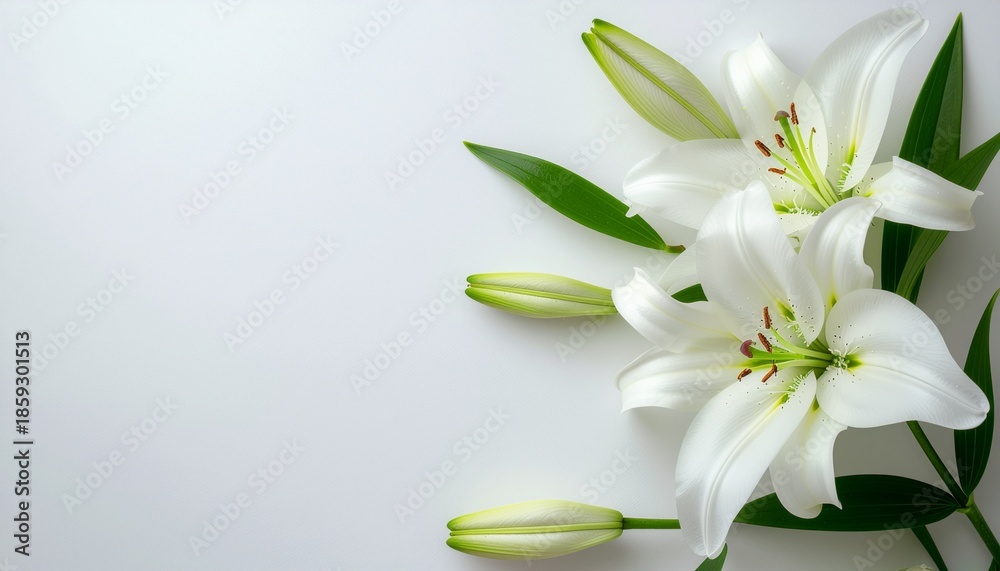 Obraz premium 百合の花の背景画像 柔らかな光の背景 背景ボケ