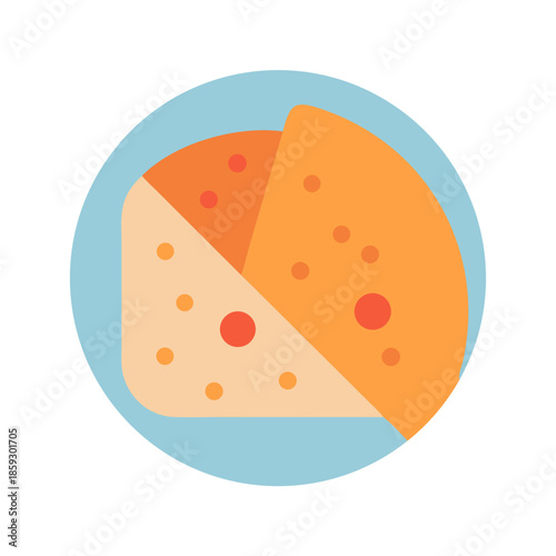 Abstract flat illustration of cut orange food portion design