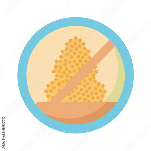 Icon of caviar prohibited; healthy eating concept illustration art