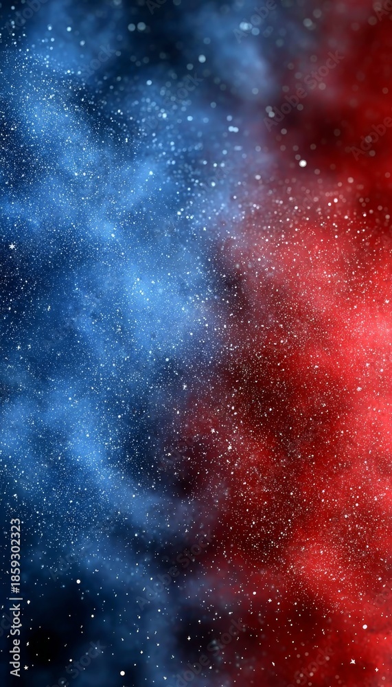 Obraz premium Patriotic Galaxy A Stunning Cosmic Display of Red, White, and Blue with Celestial Sparkles