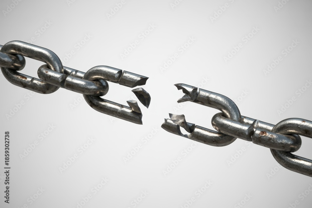 Fototapeta premium Broken chain, symbol of freedom and strength