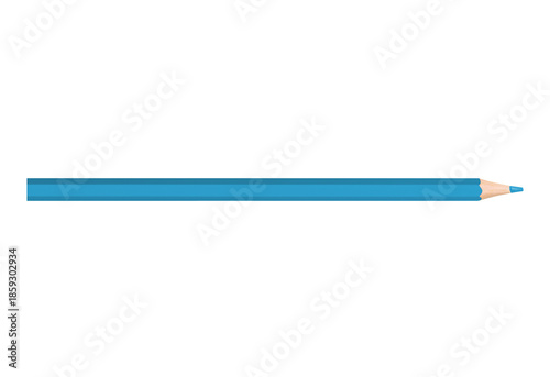 Fotografie Vibrant Blue Colored Pencil Isolated on White Background for Art, School, and Cr