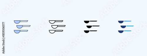 Measuring Spoon Multiple Icon Illustration Vector