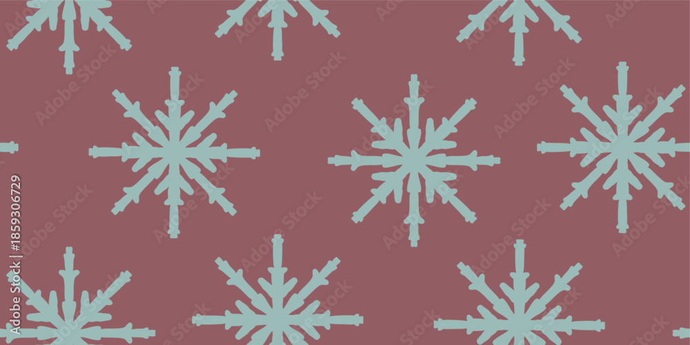 Fototapeta premium Snowflake design is ideal for holiday backgrounds,All over print festive branding, textile and fabric prints, gift wrapping paper, wallpapers, greeting cards and seasonal packaging. The seamless 