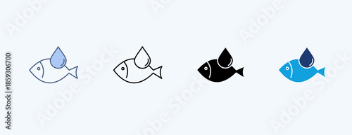 Fish Oil Multiple Icon Illustration Vector