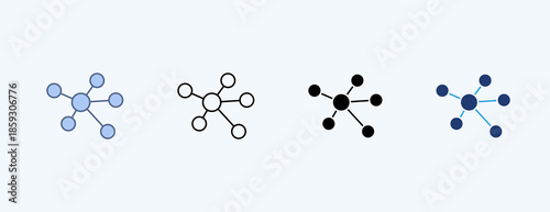 Molecule Multiple Icon Illustration Vector