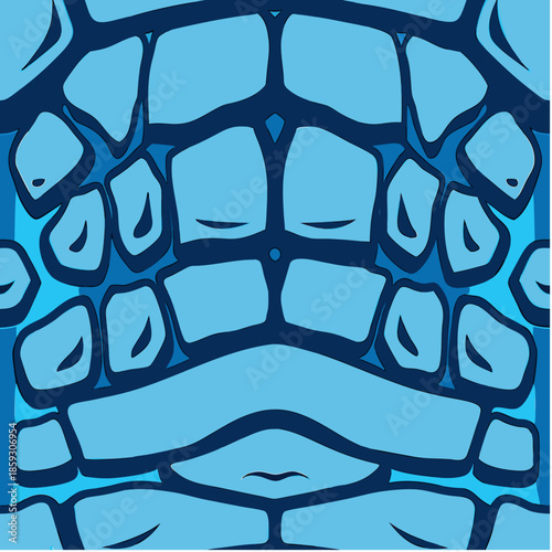 Abstract pattern design reminiscent of blue crocodile skin texture
